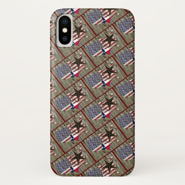 Coques Case-Mate iPhone Carte du drapeau de l'État de Texas Lone Star (Dos)