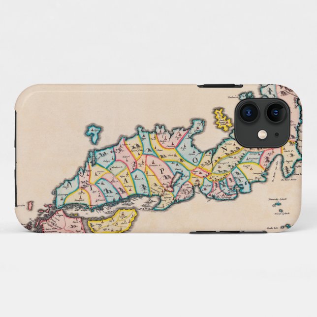 Coques Case-Mate iPhone Carte du Japon en 1655 (Dos (Horizontal))