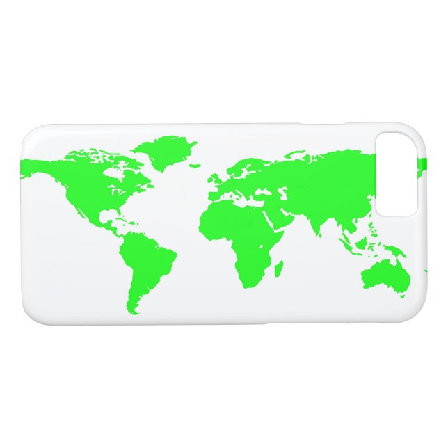 Coques Case-Mate iPhone Carte du monde blanc vert (Dos (Horizontal))