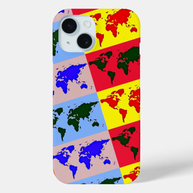 Coques Case-Mate iPhone carte du monde de style pop (Verso)