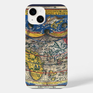 Coque Case-Mate iPhone Carte du monde en forme de cœur antique de Peter A