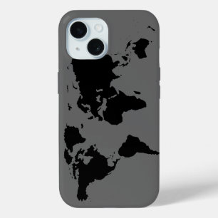 Coque Case-Mate iPhone Carte du monde gris noir