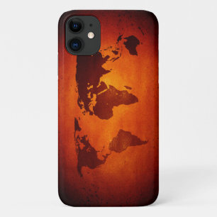 Case-Mate iPhone Case carte du monde orange vintage