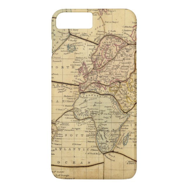 Coques Case-Mate iPhone Carte du monde sur la projection de Mercators (Dos)