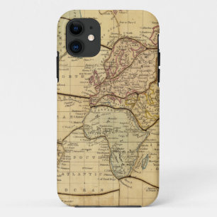 Coque iPhone 11 Carte du monde sur la projection de Mercators