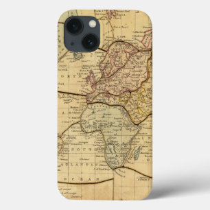 iPhone 13 Case Carte du monde sur Mercators Projection