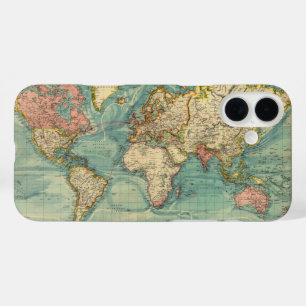 Coque Pour iPhone 16 Plus Carte du monde vintage