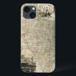 Coques Pour iPhone Carte du Texas aux frontières du comté<br><div class="desc">Cette carte extraordinaire de l'état du Texas montre comment les lignes du comté ont été dessinées. Il contient également des rendus de l'Alamo,  un derrick à l'huile,  et des cowboys sur les chevaux. Montrez un peu d'amour à Lone Star State en achetant cette impression!</div>
