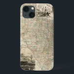 Coques Pour iPhone Carte du Texas aux frontières du comté<br><div class="desc">Cette carte extraordinaire de l'état du Texas montre comment les lignes du comté ont été dessinées. Il contient également des rendus de l'Alamo,  un derrick à l'huile,  et des cowboys sur les chevaux. Montrez un peu d'amour à Lone Star State en achetant cette impression!</div>