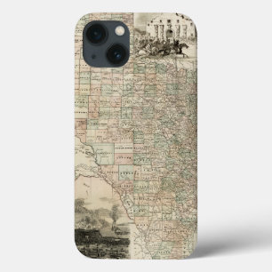 Coques Pour iPhone Carte du Texas aux frontières du comté