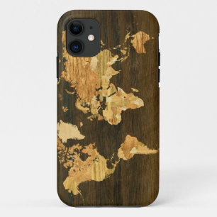 Coque Case-Mate iPhone Carte en bois du monde