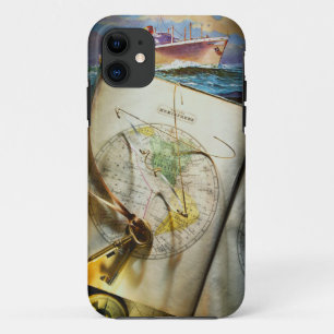 Coque iPhone 11 Carte et boussole