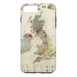 Coque iPhone 7 Plus Carte géologique et paléontologique composée