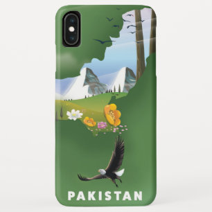 Case-Mate iPhone Case Carte illustrée de voyage au Pakistan.