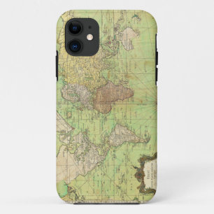 Coque Case-Mate iPhone Carte marine de Bellin de 1778 ou carte du monde