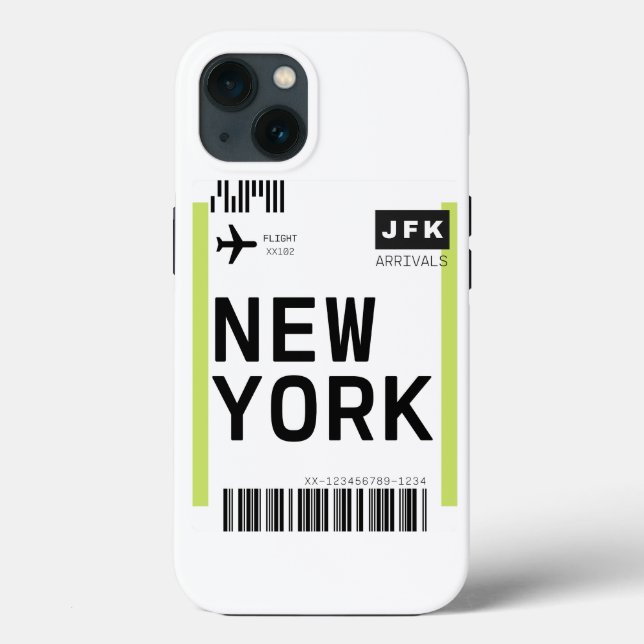 Coques Case-Mate iPhone Carte Mini Boarding Pass New York (Verso)