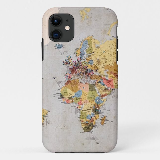 Coques Case-Mate iPhone carte mondiale (Dos)