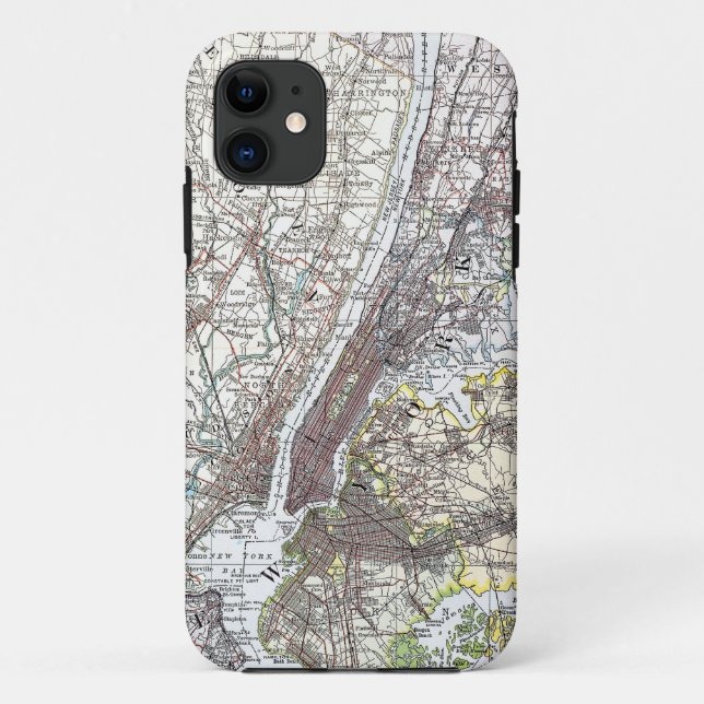 Coques Case-Mate iPhone Carte : New York-area, 1906 (Dos)