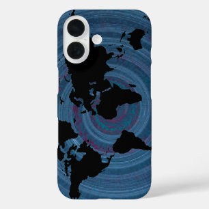 Coques iPhone 16 Carte noire du monde