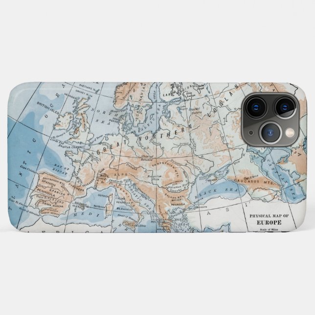 Coques Case-Mate iPhone Carte physique de l'Europe (1916) (Dos (Horizontal))
