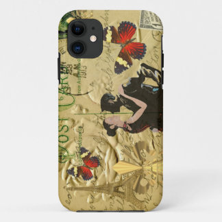 Coque iPhone 11 Carte postale Paris Tango vintage