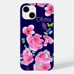 Coque Case-Mate iPhone Carte postale roses à la nuit sous une lampe de ru
