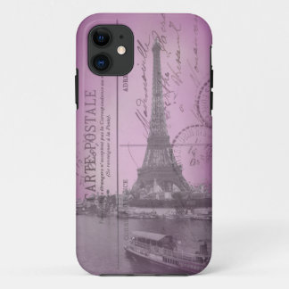 Coque Case-Mate Pour iPhone Carte postale vintage de Tour Eiffel dans l'iPhone