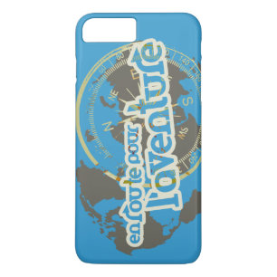 Coque Case-Mate iPhone carte pour l'aventure bleu