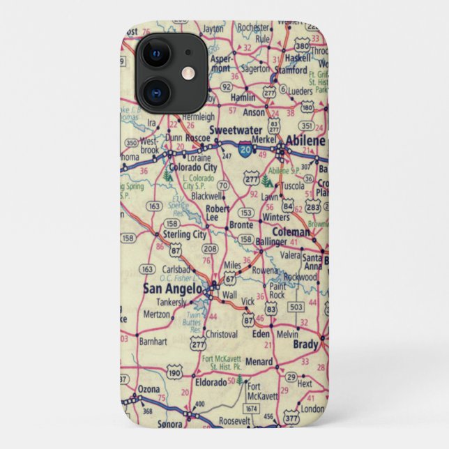 Coques Case-Mate iPhone Carte routière du Texas (Dos)