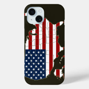 Coque Case-Mate iPhone Carte USA avec drapeau américain