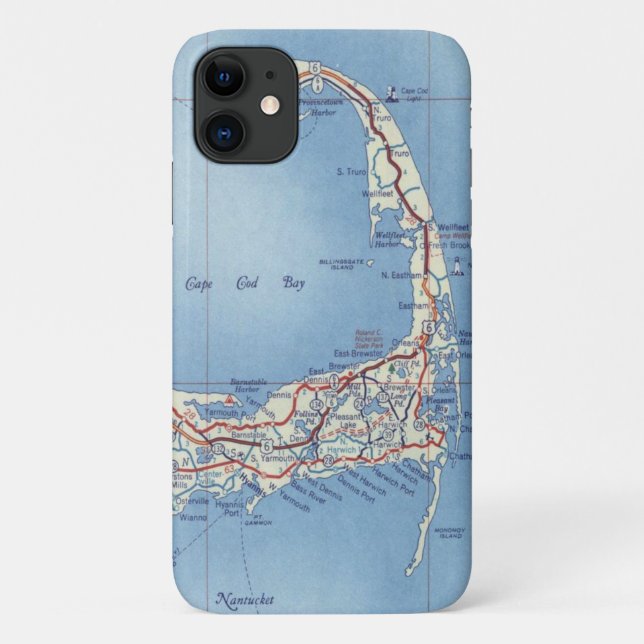 Coques Case-Mate iPhone Carte Vintage de Cape Cod (Dos)