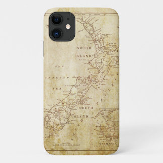 Coque Case-Mate iPhone Carte Vintage de la Nouvelle-Zélande en 1879