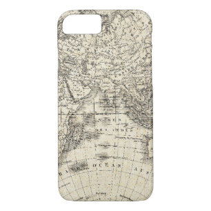 Coque iPhone 8/7 Carte vintage de l'Europe et de l'Asie