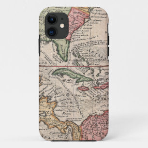 Coques Pour iPhone Carte vintage du des Caraïbes (1732)