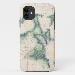 Coques Pour iPhone Carte vintage du littoral du Massachusetts
