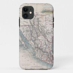 Coques Pour iPhone Carte vintage du Mexique (1851)