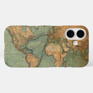 Coque Pour iPhone 16 Carte vintage du monde antique