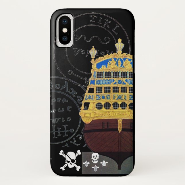 COQUES Case-Mate iPhone CARTES DE TRÉSOR ANTIQUE GALLEON ET PIRATE (Dos)