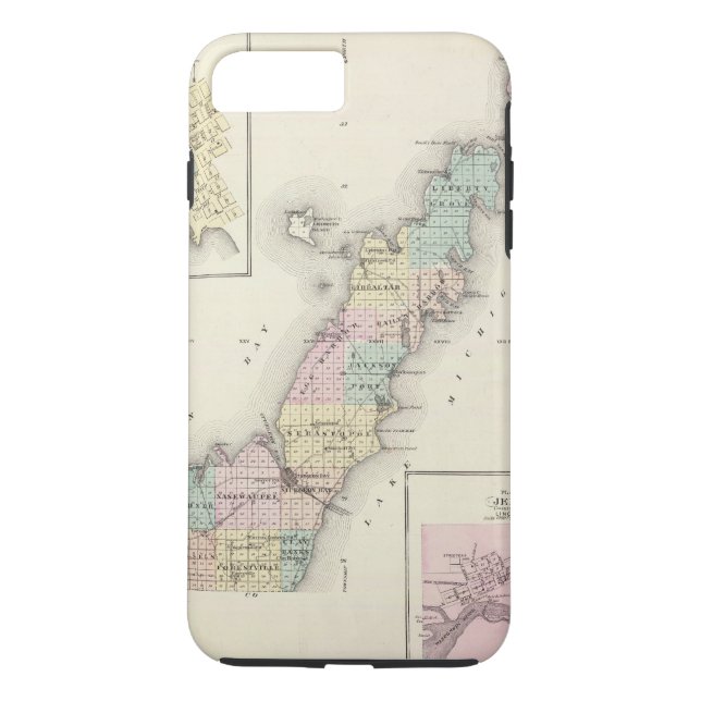Coques Case-Mate iPhone Cartes du comté de Door, baie d'esturgeon et de (Dos)