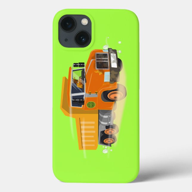 Coques Case-Mate iPhone Cartographie de camion à vidange jaune pour enfant (Verso)