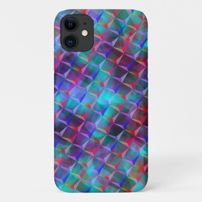 Coques Case-Mate iPhone Carton bleu lilas et triangles 3D ou rose Fourre-t (Dos)