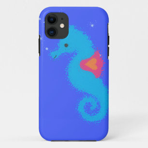 Coques Pour iPhone Carton bleu Seahorse