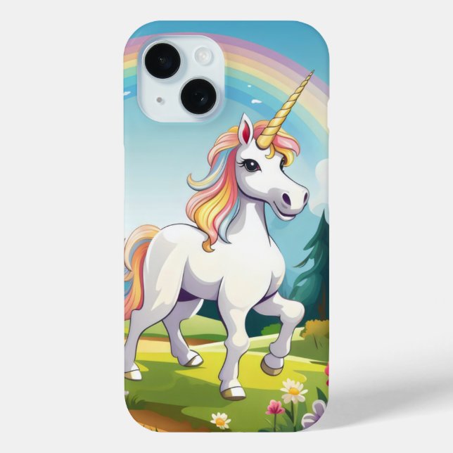 Coques Case-Mate iPhone Carton de la licorne mignonne (Verso)