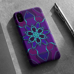 Case-Mate iPhone Case Carton Mandala Flower bleu et violet