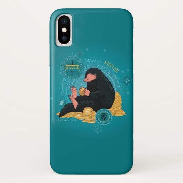 Coques Case-Mate iPhone Carton NIFFLER™ Avec Pièces D'Or (Dos)
