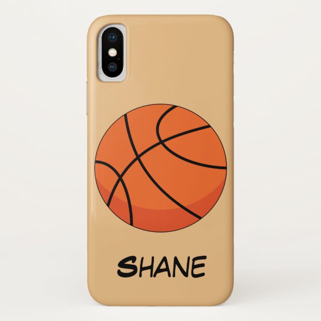 Coques Case-Mate iPhone Cartoon Basketball Ball | Add Name (Dos)