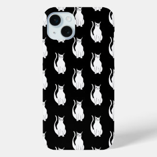 Coque Case-Mate iPhone Cartoon de chats mignon Motif main dessinée noir