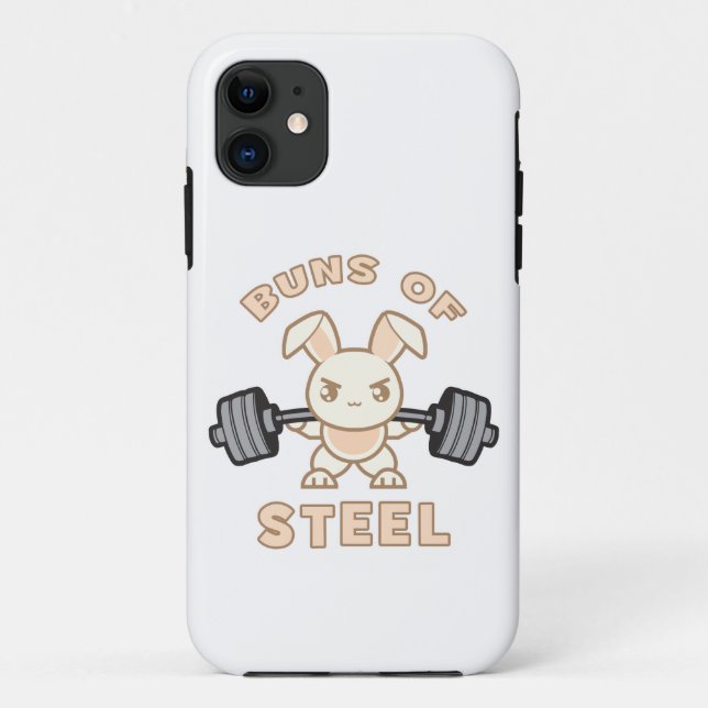 Coques Case-Mate iPhone Cartoon De Lapin D'Entraînement - Buns D'Acier - G (Dos)