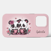 Cartoon mignon Panda amoureux Coeur Saint-Valentin