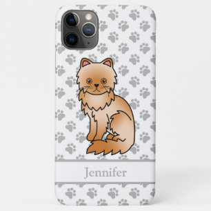 Case-Mate iPhone Case Cartoon rouge persan mignon Chat et nom